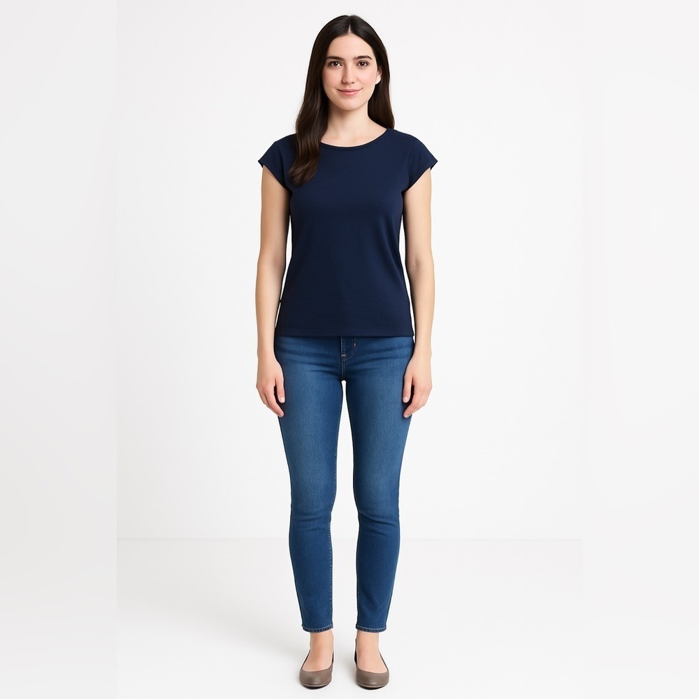 J Crew Navy Short Sleeve Tee
